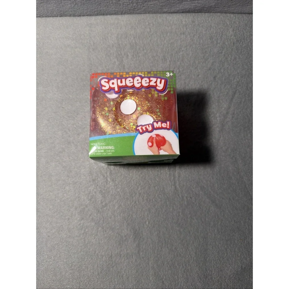 Squeeezy Squishy Stress Relief Fidget Sensory Toy Peach Glitter Dice Cube